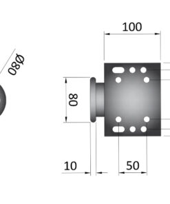 60mm 300kg Auto Fold Jockey Wheel Drawing
