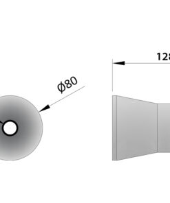 Keel V Roller 128x16x52-80 MP1740 Drawing