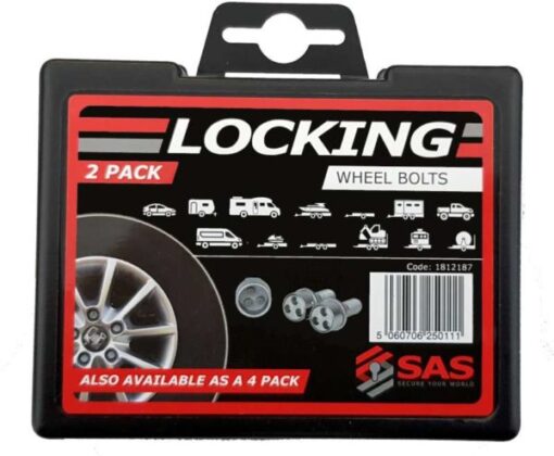 SAS M12x1.5 Locking Wheel Bolts – 2 Pack 1812187 Packaged Box