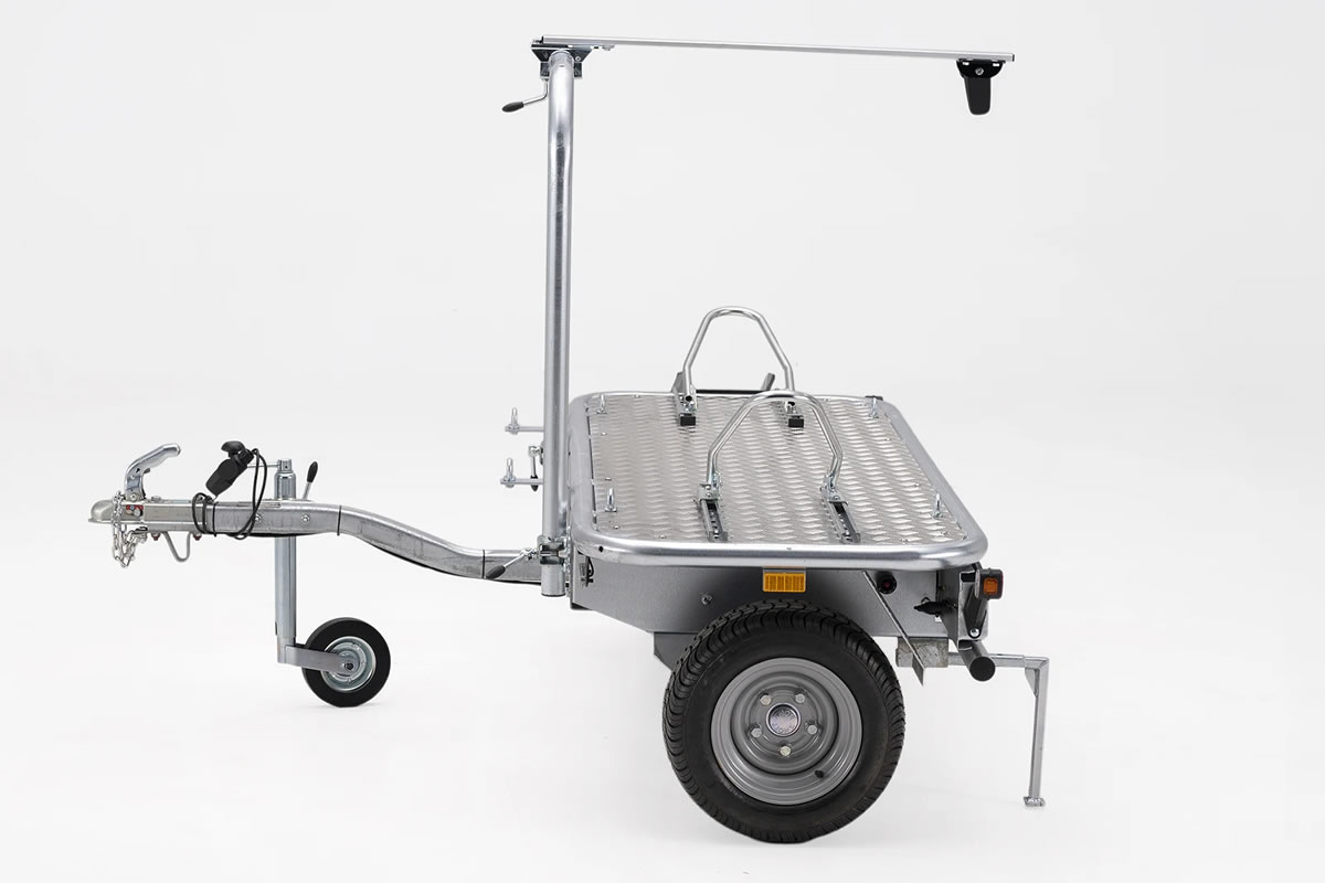 High-quality compact motorcycle trailer.